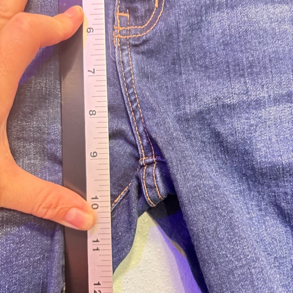 KanCan Dark Blue Cropped Skinny Jeans Raw Hem Size 7/27 - Picture 7 of 10